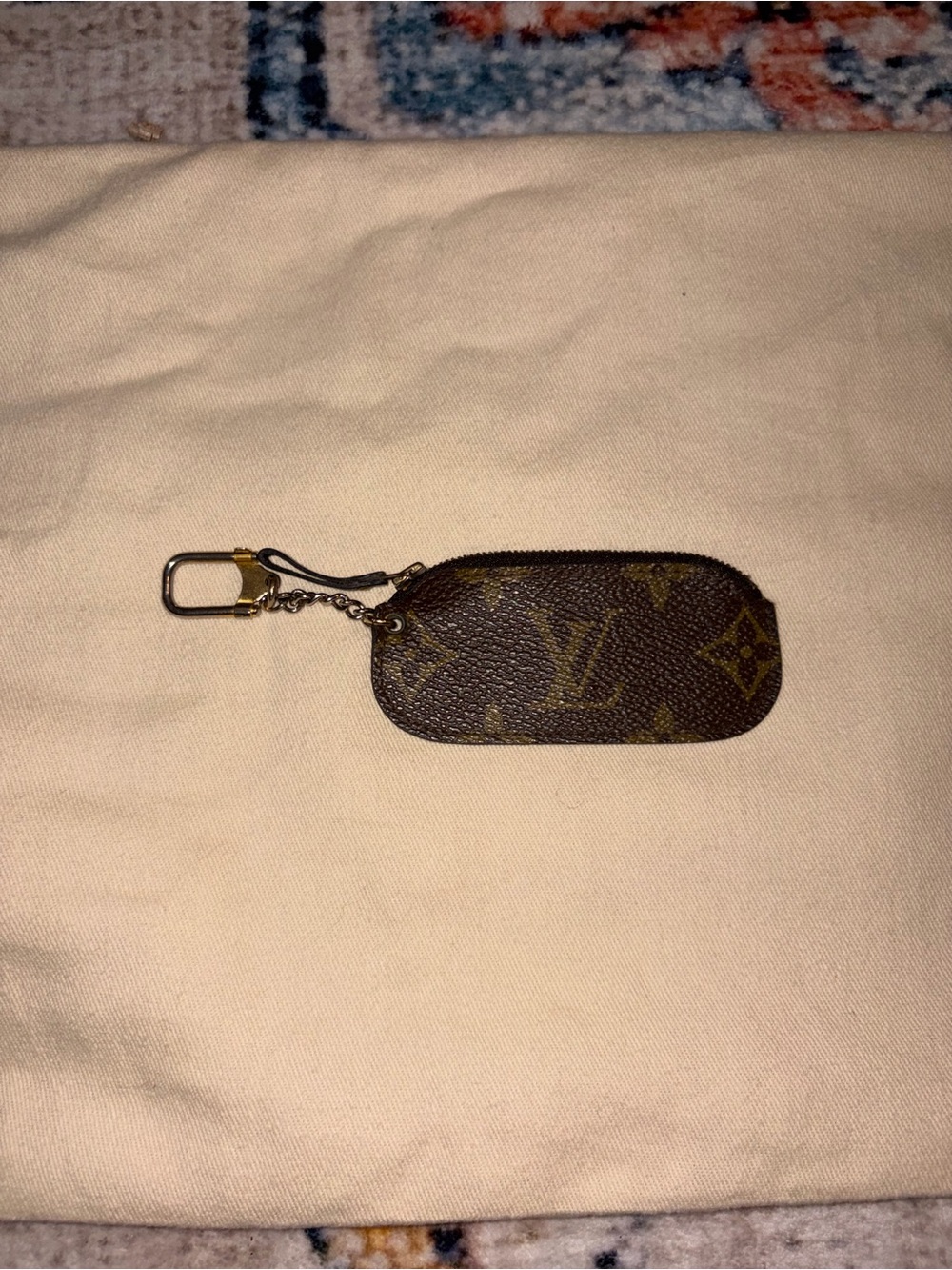Louis Vuitton Brown Monogram Key Case with Gold Hardware